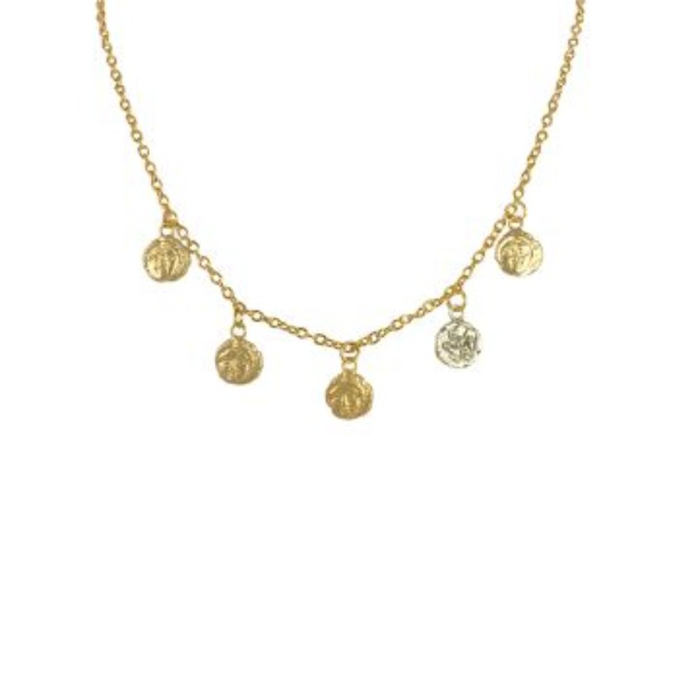 TAT2 Vintage Silver Apollonia Multi-Coin Necklace